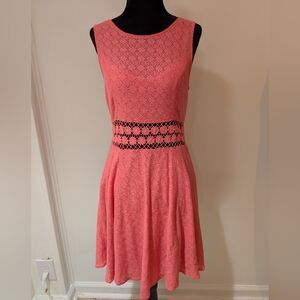 Free People Floral Cut Out Peachy Pink Women's Mini Dress Sleeveless Size Small